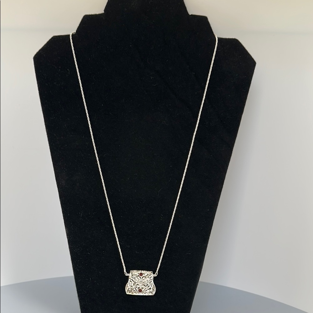 925 silver mini bag stones Pendant Necklace